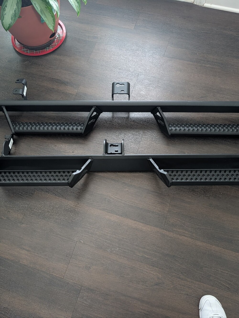 Black Metal Vehicle Step Bars with Non-Slip Tread - Heavy Duty